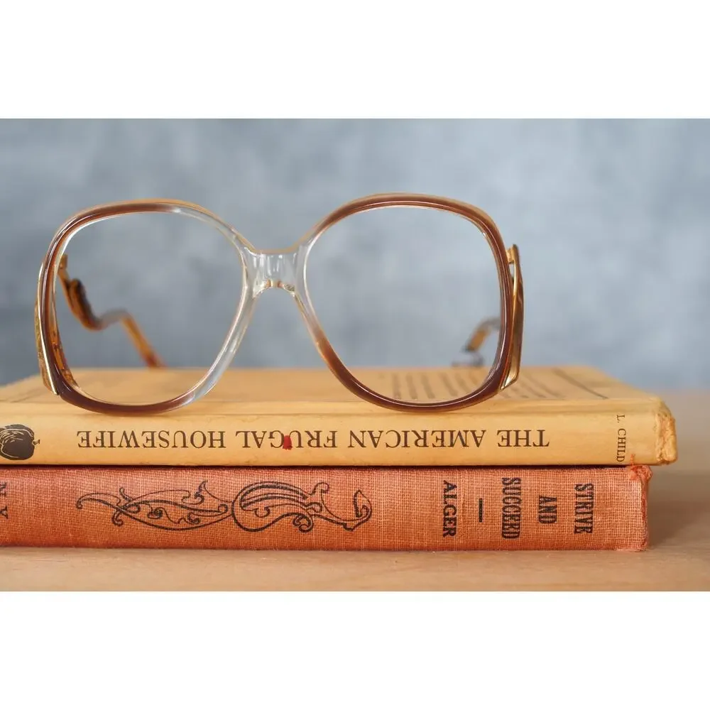 Vintage 1970s Eyeglasses Grandma Chic Boho Festival NOS Jackie O USA 52-15